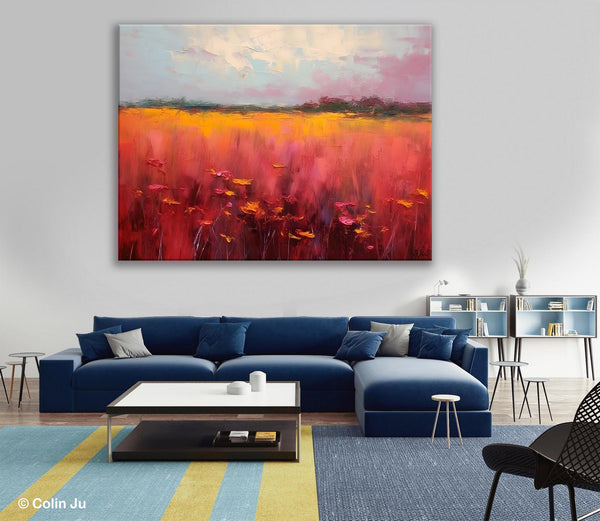 Original Landscape Paintings, Oversized Modern Wall Art Paintings, Modern Acrylic Artwork on Canvas, Large Abstract Painting for Living Room-Art Painting Canvas