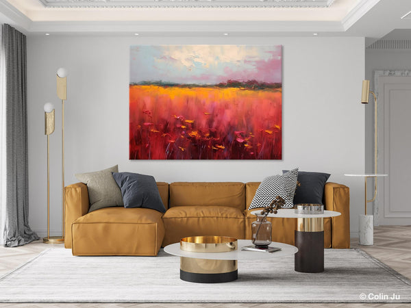 Original Landscape Paintings, Oversized Modern Wall Art Paintings, Modern Acrylic Artwork on Canvas, Large Abstract Painting for Living Room-Art Painting Canvas
