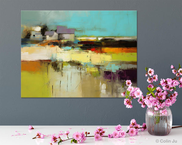 Simple Abstract Art, Landscape Canvas Painting, Bedroom Wall Art Paintings, Acrylic Painting on Canvas, Large Original Canvas Painting-Art Painting Canvas