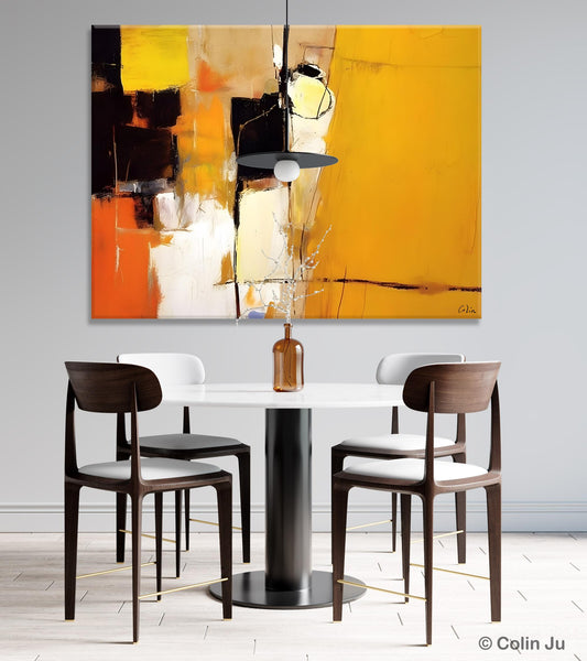 Simple Modern Paintings for Living Room, Original Abstract Paintings, Yellow Abstract Contemporary Art, Acrylic Painting on Canvas, Hand Painted Canvas Art-Art Painting Canvas