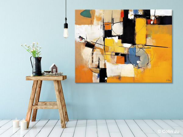 Acrylic Abstract Painting Behind Sofa, Large Original Painting on Canvas, Acrylic Painting for Sale, Living Room Wall Art Paintings, Buy Paintings Online-Art Painting Canvas