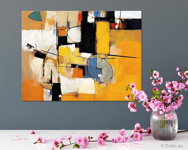 Acrylic Abstract Painting Behind Sofa, Large Original Painting on Canvas, Acrylic Painting for Sale, Living Room Wall Art Paintings, Buy Paintings Online-Art Painting Canvas