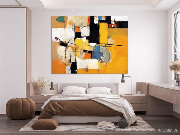 Acrylic Abstract Painting Behind Sofa, Large Original Painting on Canvas, Acrylic Painting for Sale, Living Room Wall Art Paintings, Buy Paintings Online-Art Painting Canvas