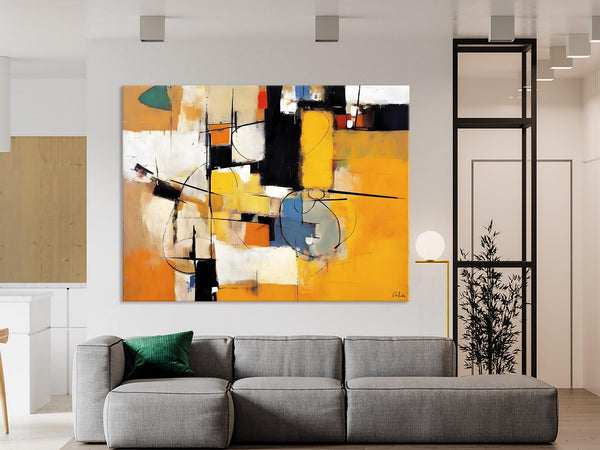 Acrylic Abstract Painting Behind Sofa, Large Original Painting on Canvas, Acrylic Painting for Sale, Living Room Wall Art Paintings, Buy Paintings Online-Art Painting Canvas