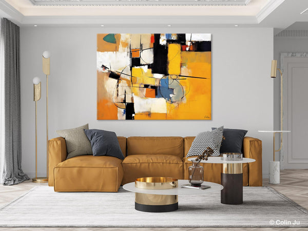Acrylic Abstract Painting Behind Sofa, Large Original Painting on Canvas, Acrylic Painting for Sale, Living Room Wall Art Paintings, Buy Paintings Online-Art Painting Canvas