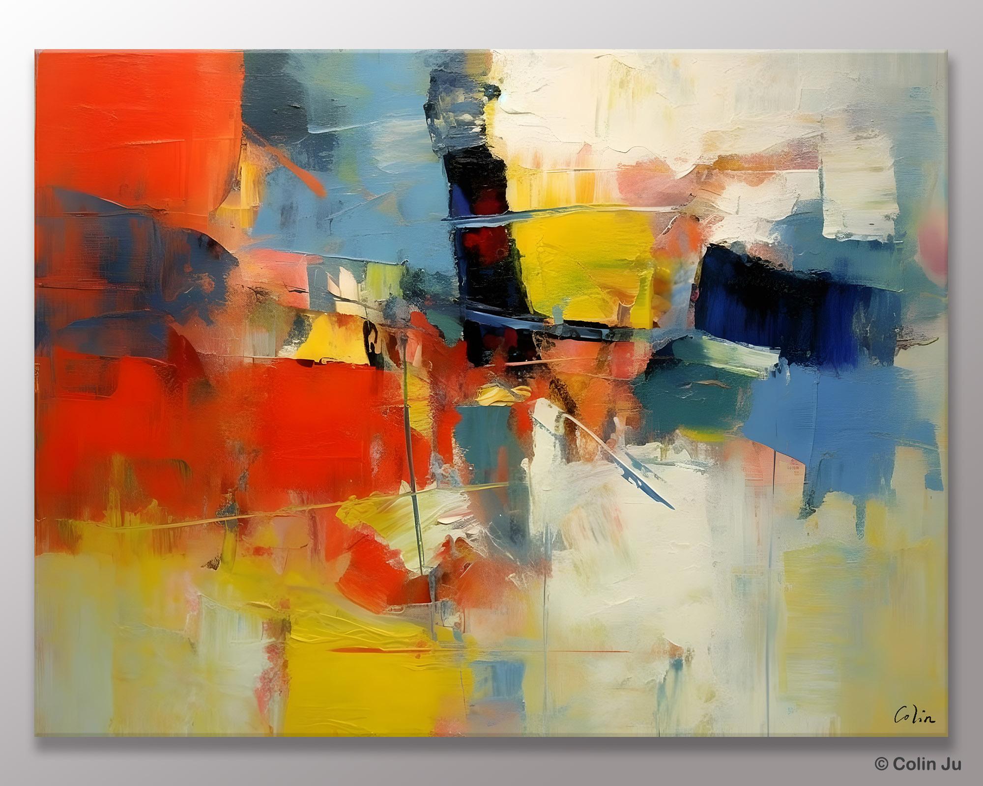 Acrylic Paintings on Canvas, Large Paintings Behind Sofa, Palette Knife Paintings, Abstract Painting for Living Room, Original Modern Paintings-Art Painting Canvas