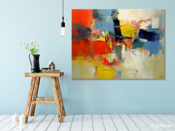 Acrylic Paintings on Canvas, Large Paintings Behind Sofa, Palette Knife Paintings, Abstract Painting for Living Room, Original Modern Paintings-Art Painting Canvas