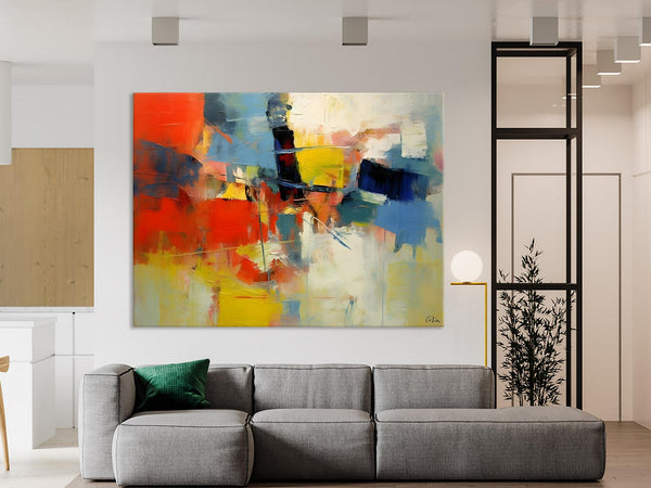 Acrylic Paintings on Canvas, Large Paintings Behind Sofa, Palette Knife Paintings, Abstract Painting for Living Room, Original Modern Paintings-Art Painting Canvas