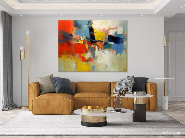 Acrylic Paintings on Canvas, Large Paintings Behind Sofa, Palette Knife Paintings, Abstract Painting for Living Room, Original Modern Paintings-Art Painting Canvas