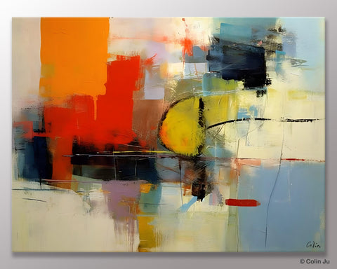 Acrylic Painting for Bedroom, Modern Canvas Painting, Palette Knife Artwork, Original Abstract Acrylic Paintings, Hand Painted Canvas Art-Art Painting Canvas