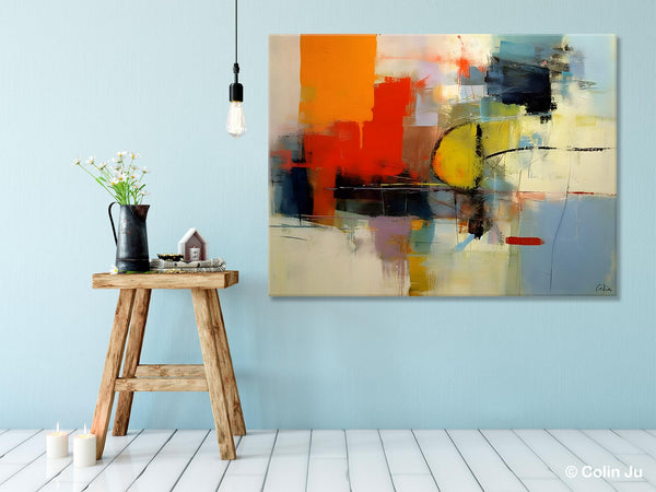 Acrylic Painting for Bedroom, Modern Canvas Painting, Palette Knife Artwork, Original Abstract Acrylic Paintings, Hand Painted Canvas Art-Art Painting Canvas