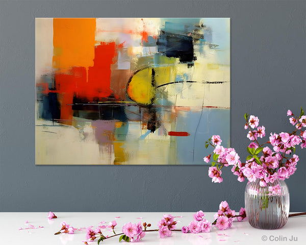 Acrylic Painting for Bedroom, Modern Canvas Painting, Palette Knife Artwork, Original Abstract Acrylic Paintings, Hand Painted Canvas Art-Art Painting Canvas