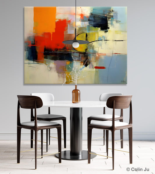 Acrylic Painting for Bedroom, Modern Canvas Painting, Palette Knife Artwork, Original Abstract Acrylic Paintings, Hand Painted Canvas Art-Art Painting Canvas