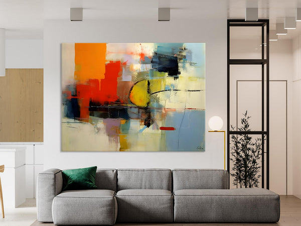 Acrylic Painting for Bedroom, Modern Canvas Painting, Palette Knife Artwork, Original Abstract Acrylic Paintings, Hand Painted Canvas Art-Art Painting Canvas