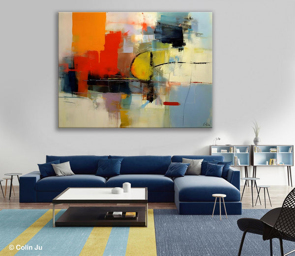 Acrylic Painting for Bedroom, Modern Canvas Painting, Palette Knife Artwork, Original Abstract Acrylic Paintings, Hand Painted Canvas Art-Art Painting Canvas
