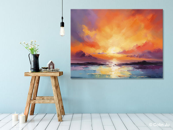 Large Art Painting for Living Room, Original Landscape Canvas Art, Oversized Landscape Wall Art Paintings, Contemporary Acrylic Painting on Canvas-Art Painting Canvas