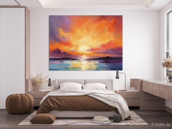 Large Art Painting for Living Room, Original Landscape Canvas Art, Oversized Landscape Wall Art Paintings, Contemporary Acrylic Painting on Canvas-Art Painting Canvas