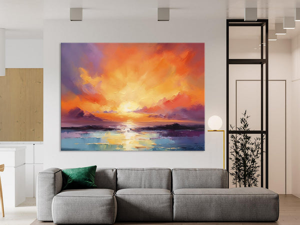 Large Art Painting for Living Room, Original Landscape Canvas Art, Oversized Landscape Wall Art Paintings, Contemporary Acrylic Painting on Canvas-Art Painting Canvas