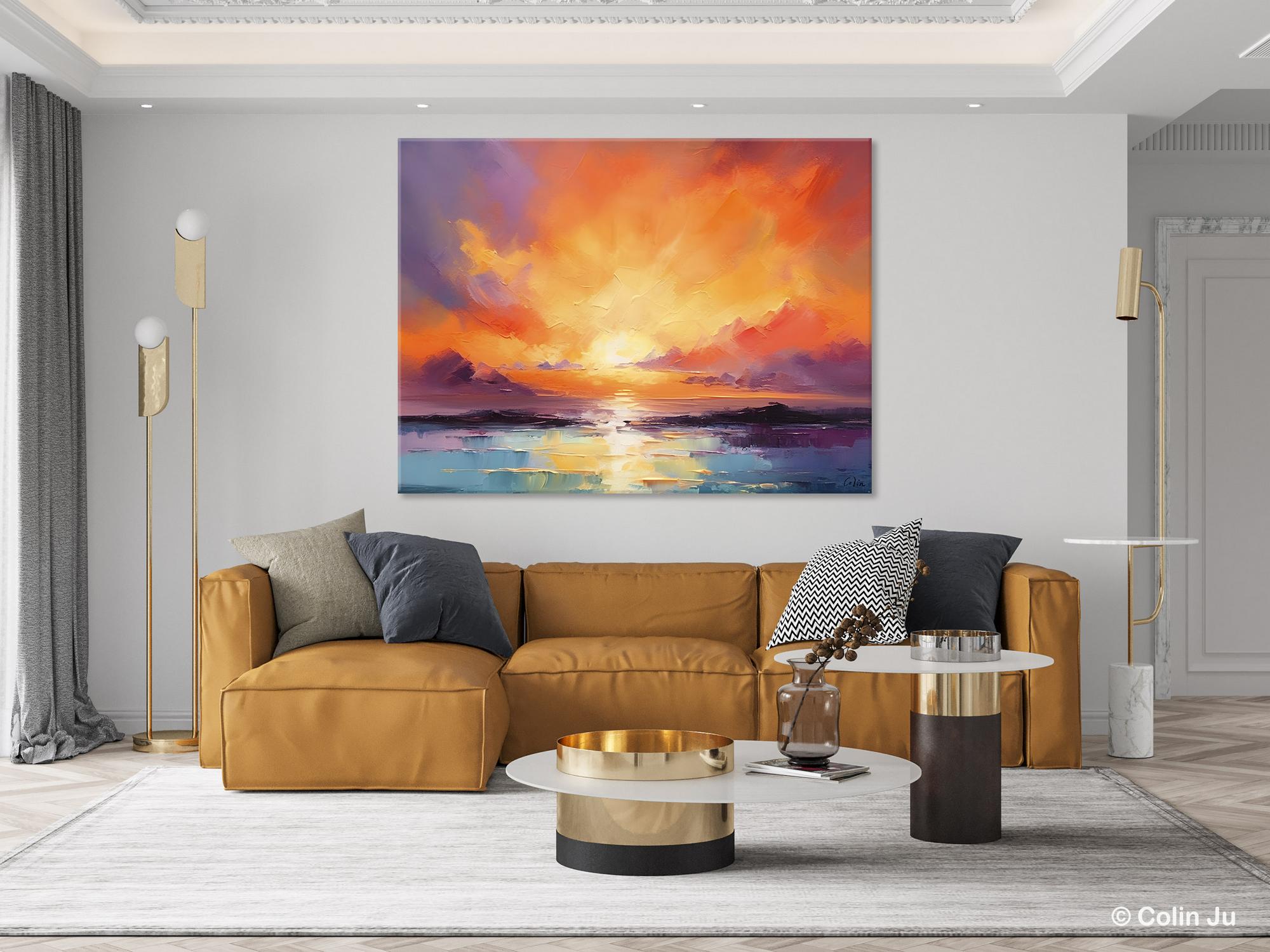 Large Art Painting for Living Room, Original Landscape Canvas Art, Oversized Landscape Wall Art Paintings, Contemporary Acrylic Painting on Canvas-Art Painting Canvas