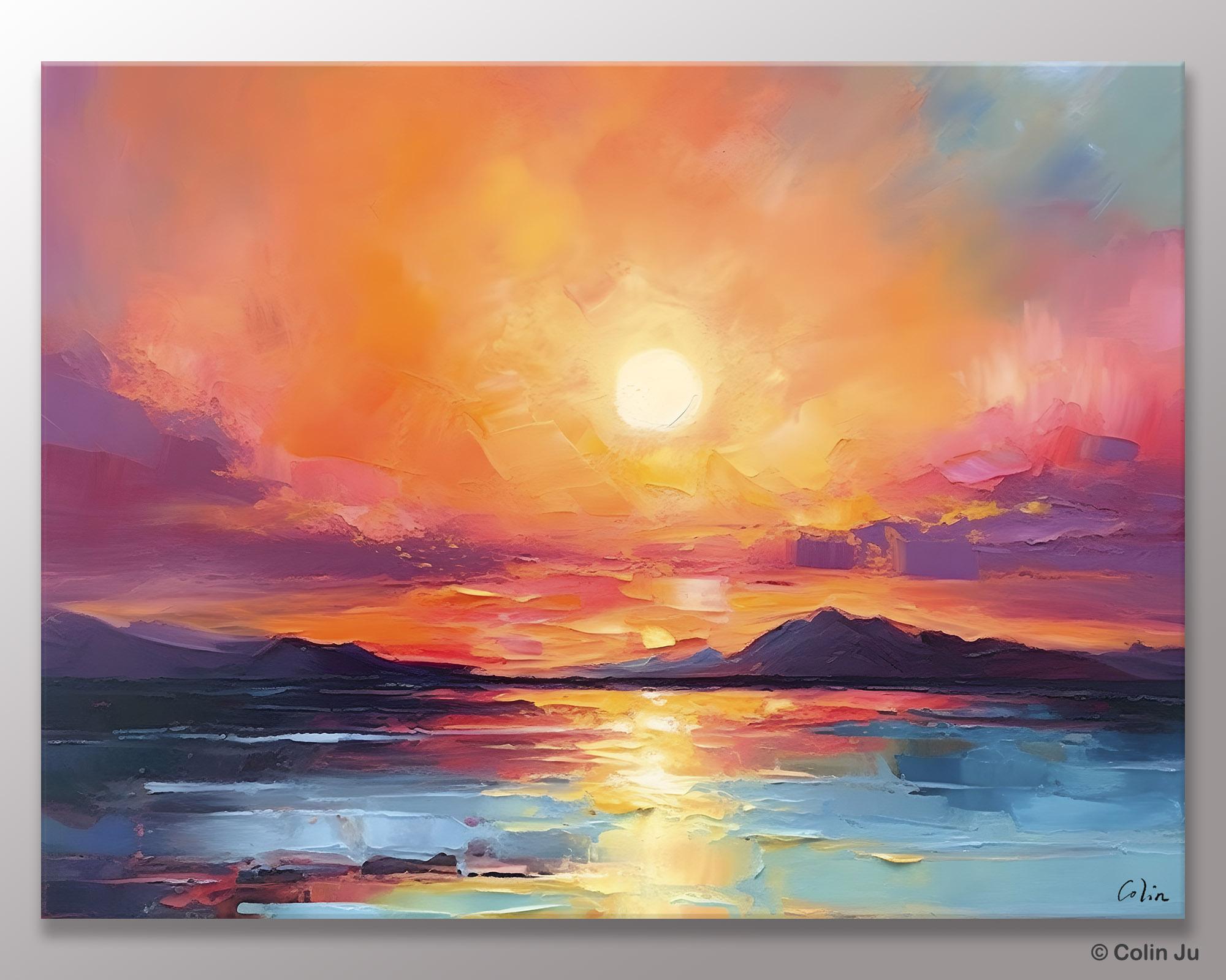 Simple Wall Art Ideas, Original Landscape Abstract Painting, Dining Room Abstract Paintings, Large Landscape Canvas Paintings, Buy Art Online-Art Painting Canvas
