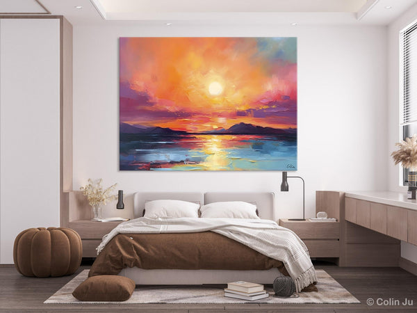 Simple Wall Art Ideas, Original Landscape Abstract Painting, Dining Room Abstract Paintings, Large Landscape Canvas Paintings, Buy Art Online-Art Painting Canvas