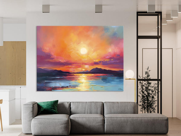 Simple Wall Art Ideas, Original Landscape Abstract Painting, Dining Room Abstract Paintings, Large Landscape Canvas Paintings, Buy Art Online-Art Painting Canvas