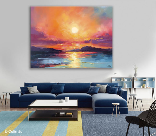 Simple Wall Art Ideas, Original Landscape Abstract Painting, Dining Room Abstract Paintings, Large Landscape Canvas Paintings, Buy Art Online-Art Painting Canvas