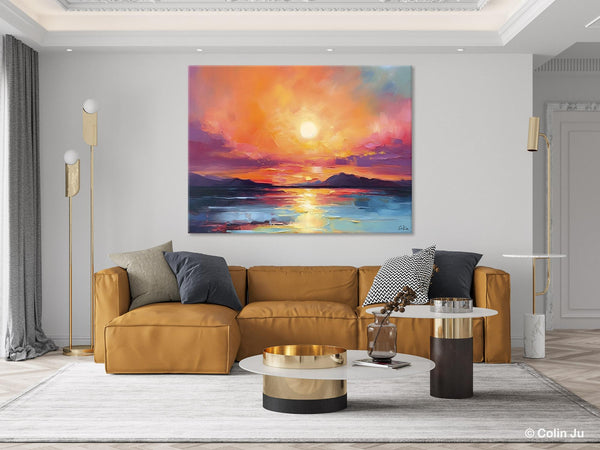 Simple Wall Art Ideas, Original Landscape Abstract Painting, Dining Room Abstract Paintings, Large Landscape Canvas Paintings, Buy Art Online-Art Painting Canvas