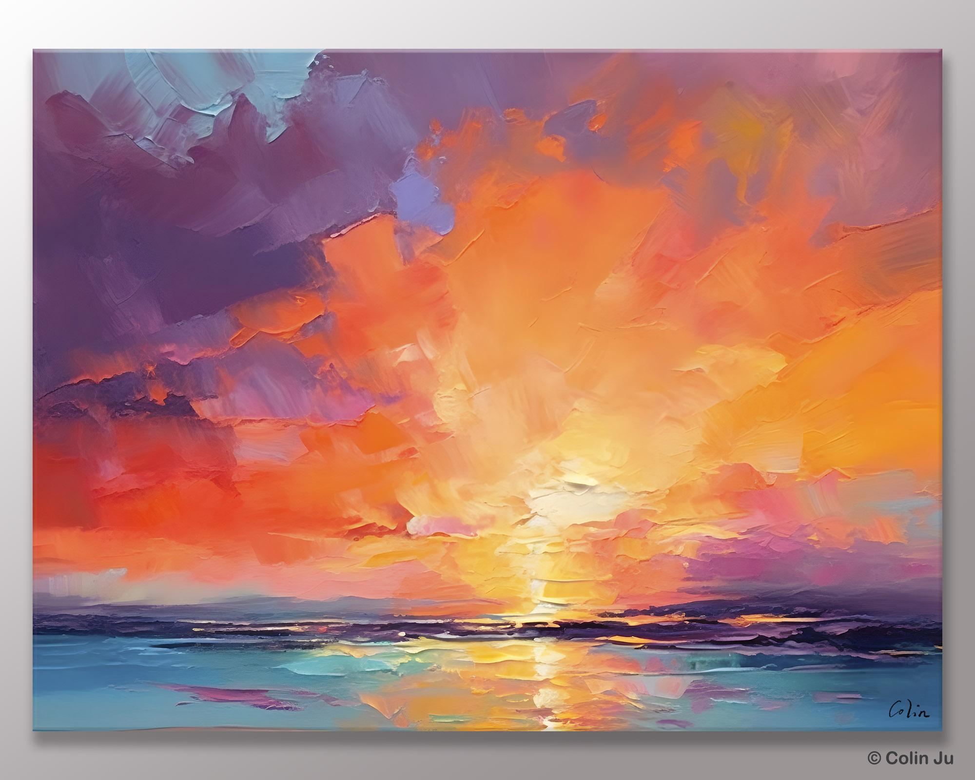 Landscape Acrylic Art, Large Abstract Painting for Living Room, Original Abstract Wall Art, Landscape Canvas Art, Hand Painted Canvas Art-Art Painting Canvas