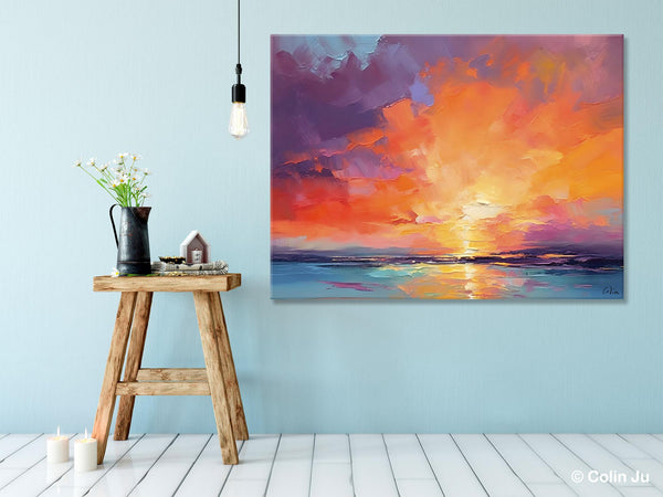 Landscape Acrylic Art, Large Abstract Painting for Living Room, Original Abstract Wall Art, Landscape Canvas Art, Hand Painted Canvas Art-Art Painting Canvas