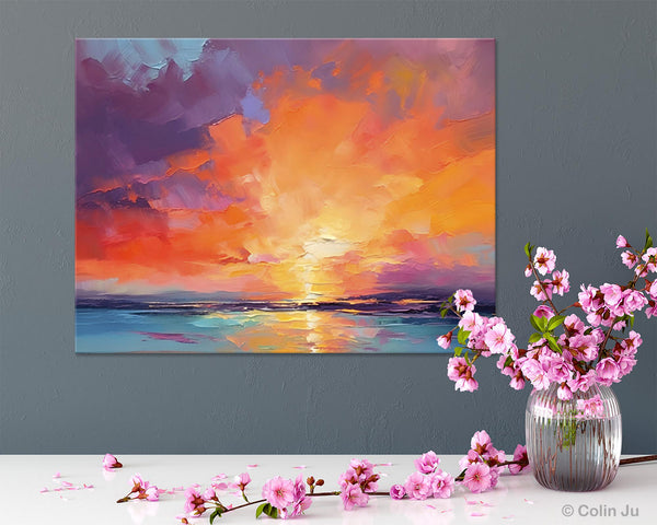 Landscape Acrylic Art, Large Abstract Painting for Living Room, Original Abstract Wall Art, Landscape Canvas Art, Hand Painted Canvas Art-Art Painting Canvas