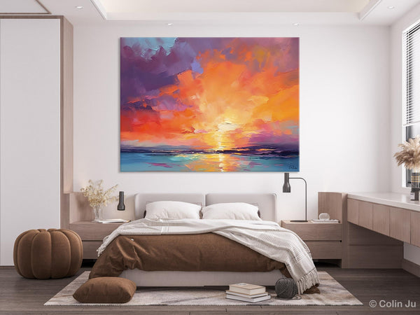 Landscape Acrylic Art, Large Abstract Painting for Living Room, Original Abstract Wall Art, Landscape Canvas Art, Hand Painted Canvas Art-Art Painting Canvas