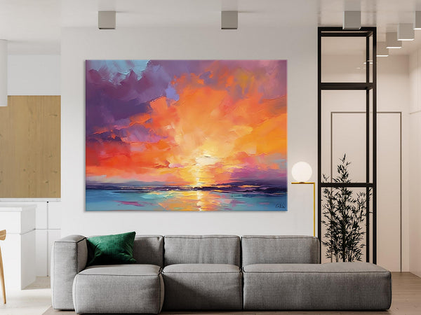 Landscape Acrylic Art, Large Abstract Painting for Living Room, Original Abstract Wall Art, Landscape Canvas Art, Hand Painted Canvas Art-Art Painting Canvas