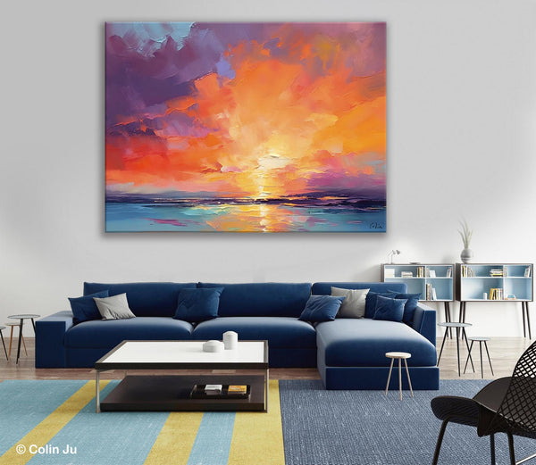 Landscape Acrylic Art, Large Abstract Painting for Living Room, Original Abstract Wall Art, Landscape Canvas Art, Hand Painted Canvas Art-Art Painting Canvas
