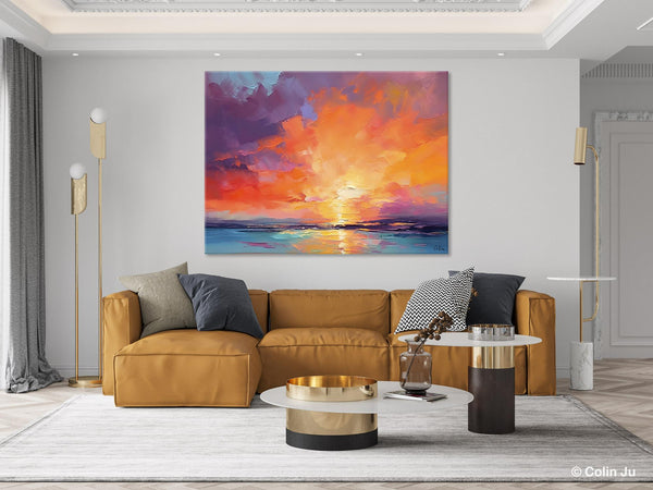 Landscape Acrylic Art, Large Abstract Painting for Living Room, Original Abstract Wall Art, Landscape Canvas Art, Hand Painted Canvas Art-Art Painting Canvas