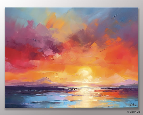 Original Abstract Wall Art, Landscape Acrylic Art, Large Abstract Painting for Living Room, Landscape Canvas Art, Hand Painted Canvas Art-Art Painting Canvas