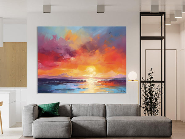 Original Abstract Wall Art, Landscape Acrylic Art, Large Abstract Painting for Living Room, Landscape Canvas Art, Hand Painted Canvas Art-Art Painting Canvas