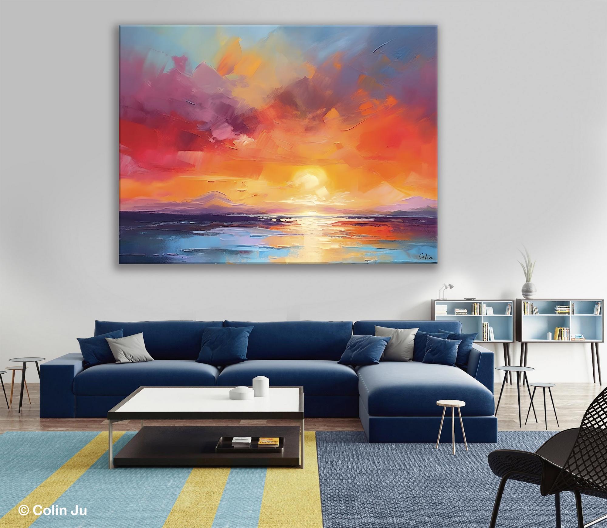 Original Abstract Wall Art, Landscape Acrylic Art, Large Abstract Painting for Living Room, Landscape Canvas Art, Hand Painted Canvas Art-Art Painting Canvas