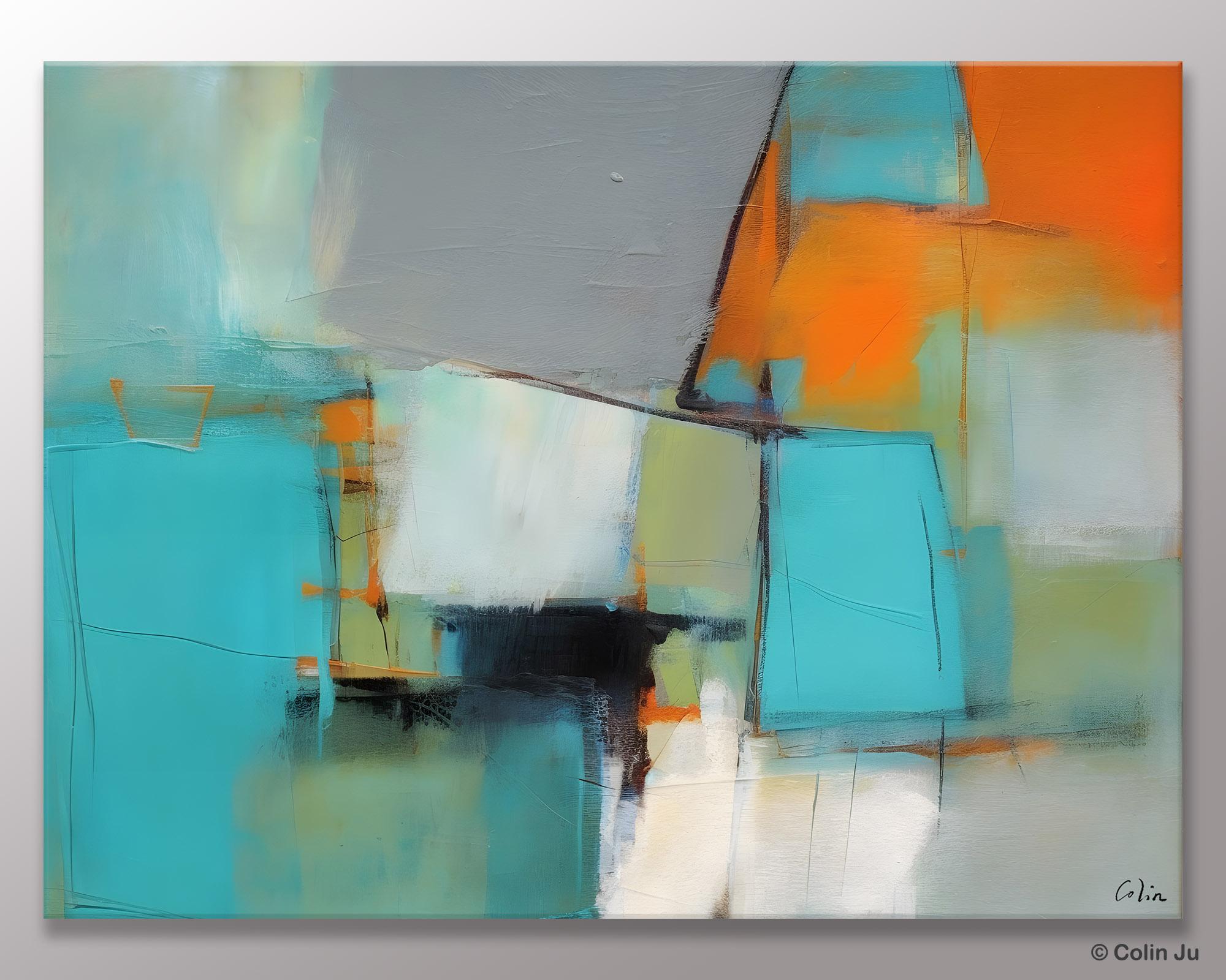 Dining Room Canvas Painting, Original Modern Acrylic Paintings, Contemporary Abstract Artwork, Large Canvas Painting for Office-Art Painting Canvas