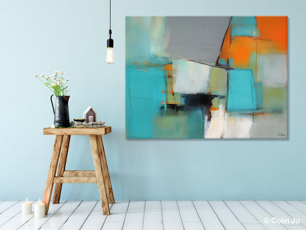 Dining Room Canvas Painting, Original Modern Acrylic Paintings, Contemporary Abstract Artwork, Large Canvas Painting for Office-Art Painting Canvas