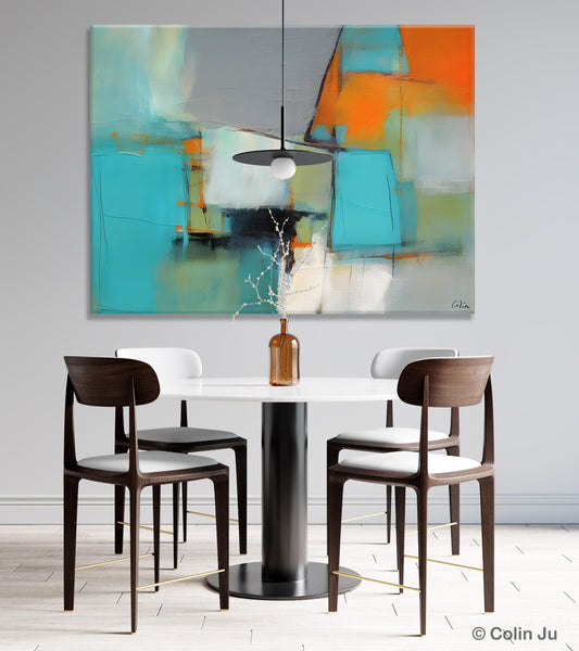 Dining Room Canvas Painting, Original Modern Acrylic Paintings, Contemporary Abstract Artwork, Large Canvas Painting for Office-Art Painting Canvas