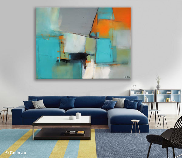 Dining Room Canvas Painting, Original Modern Acrylic Paintings, Contemporary Abstract Artwork, Large Canvas Painting for Office-Art Painting Canvas