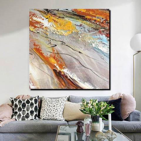 Living Room Modern Paintings, Simple Abstract Paintings, Abstract Contemporary Paintings, Heavy Texture Painting, Hand Painted Canvas Art-Art Painting Canvas
