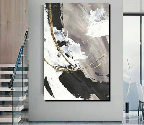 Large Paintings for Living Room, Black Acrylic Paintings, Buy Art Online, Modern Wall Art Ideas, Contemporary Canvas Paintings-Art Painting Canvas