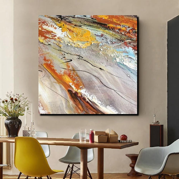 Living Room Modern Paintings, Simple Abstract Paintings, Abstract Contemporary Paintings, Heavy Texture Painting, Hand Painted Canvas Art-Art Painting Canvas