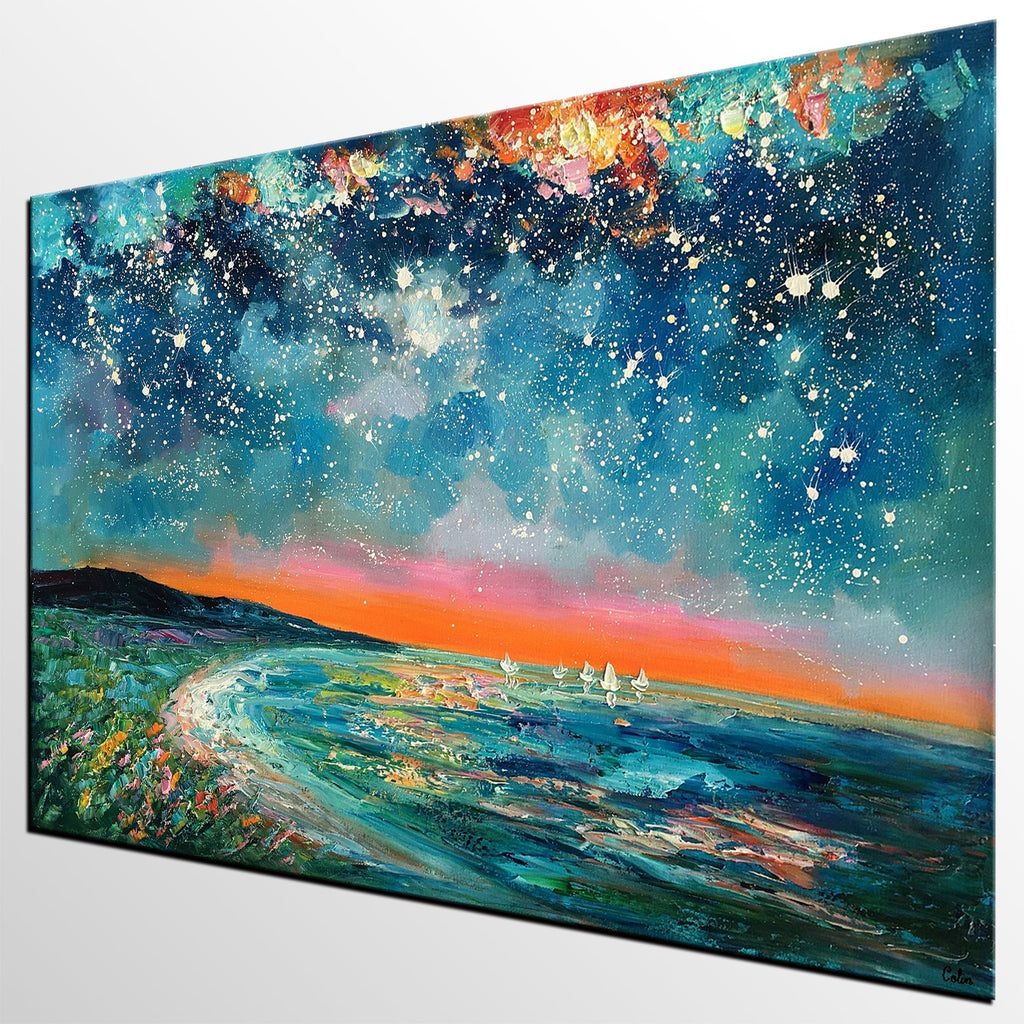 Acrylic Paintings on Canvas, Large Paintings for Bedroom, Landscape Pa –  artworkcanvas