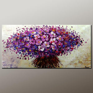 Flower Art, Acrylic Painting, Heavy Texture Painting, Canvas Art, Modern Art, Contemporary Art, Ready to Hang-Art Painting Canvas