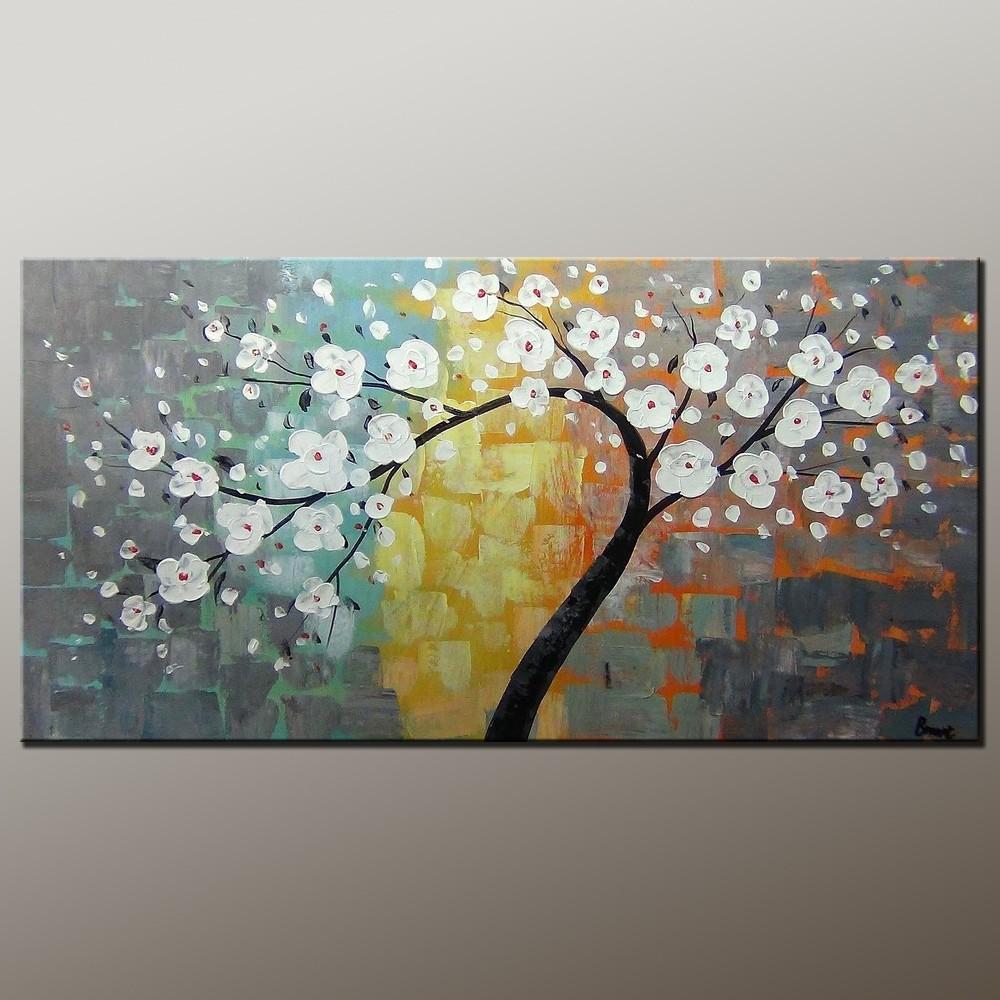 Flower Tree Art, Wall Painting, Abstract Art Painting, Canvas Wall Art, Bedroom Wall Art, Canvas Art, Modern Art, Contemporary Art-Art Painting Canvas