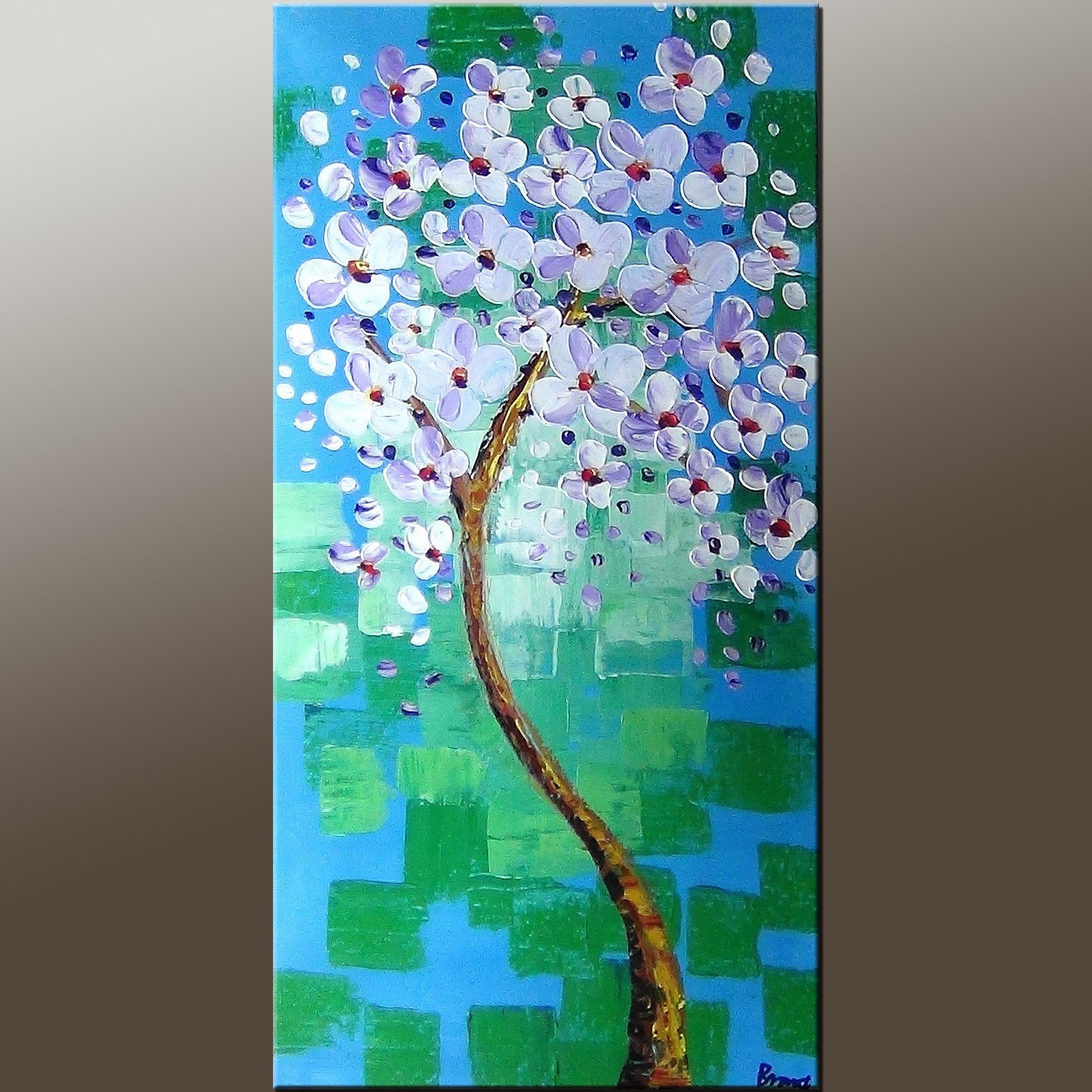 Heavy Texture Painting, Modern Art, Flower Art, Acrylic Painting, Abstract Art Painting, Canvas Wall Art, Bedroom Wall Art, Canvas Art, Contemporary Art-Art Painting Canvas