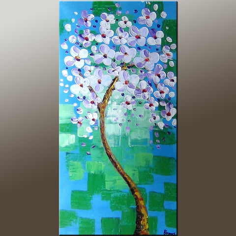 Heavy Texture Painting, Modern Art, Flower Art, Acrylic Painting, Abstract Art Painting, Canvas Wall Art, Bedroom Wall Art, Canvas Art, Contemporary Art-Art Painting Canvas